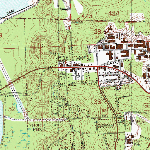 Topographic Map of Chattahoochee Police Department, FL