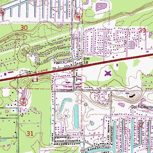 Topographic Map of Santa Rosa County Sheriff's Office - District 1 Gulf Breeze, FL