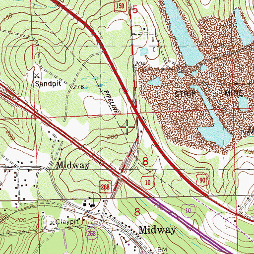 Topographic Map of Midway Police Department, FL