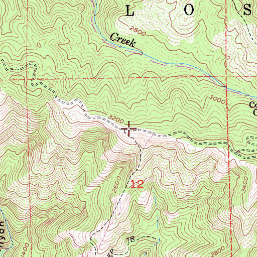Topographic Map of Logwood Campground, CA