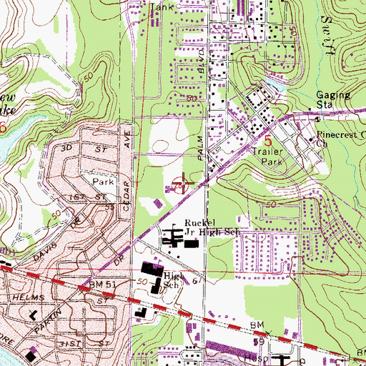 Topographic Map of Niceville Police Department, FL