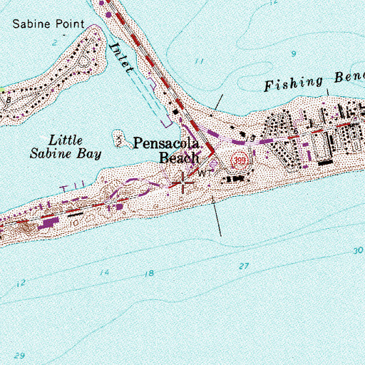 Topographic Map of Escambia County Sheriff's Office - Precinct 1 Pensacola Beach, FL