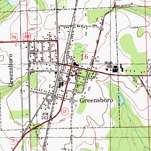 Topographic Map of Greensboro Police Department, FL