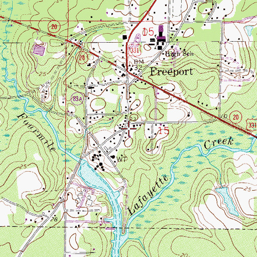 Topographic Map of Walton County Sheriff's Office Freeport Substation, FL