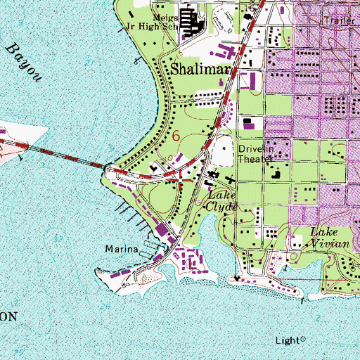 Topographic Map of Shalimar Police Department, FL