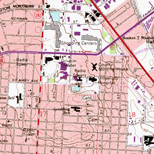 Topographic Map of Escambia County Sheriff's Office - Headquarters, FL