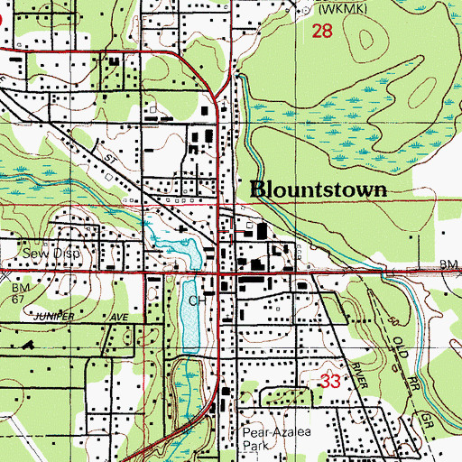 Topographic Map of Blountstown Police Department, FL