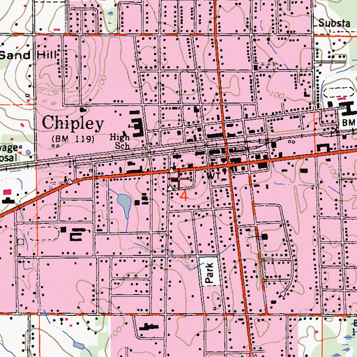 Topographic Map of Washington County Sheriff's Office, FL