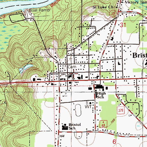 Topographic Map of Liberty County Sheriff's Office, FL