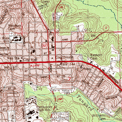 Topographic Map of Quincy Police Department, FL