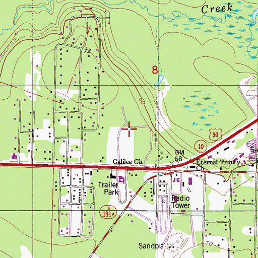 Topographic Map of Pensacola State College Police Department - Milton Campus, FL