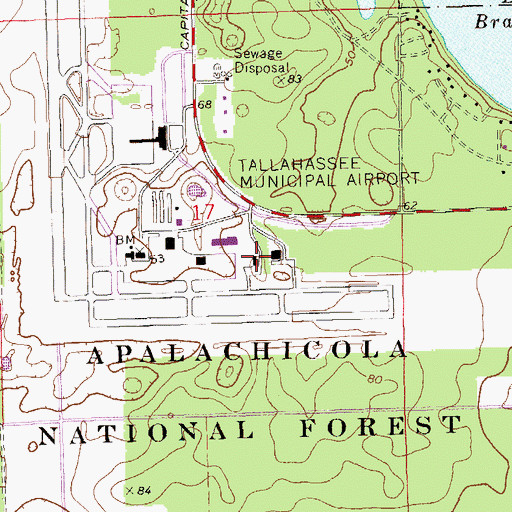 Topographic Map of Leon County Sheriff's Office Aviation Bureau, FL