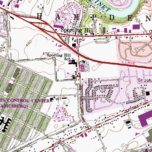 Topographic Map of Hampden Township Police Department, PA