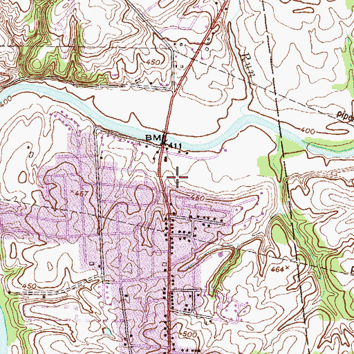 Topographic Map of North Middleton Township Police Department, PA
