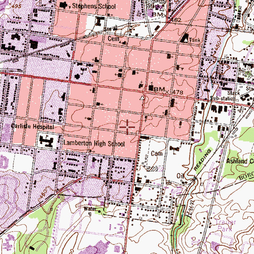 Topographic Map of Carlisle Police Headquarters, PA