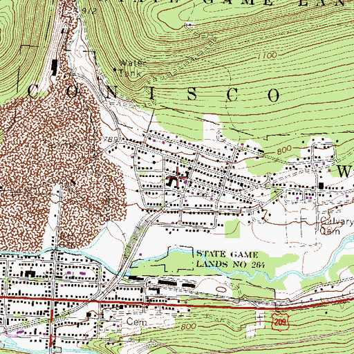 Topographic Map of Wiconisco Township Police Department, PA