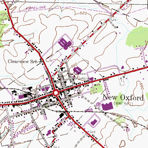 Topographic Map of Eastern Adams Regional Police Department, PA