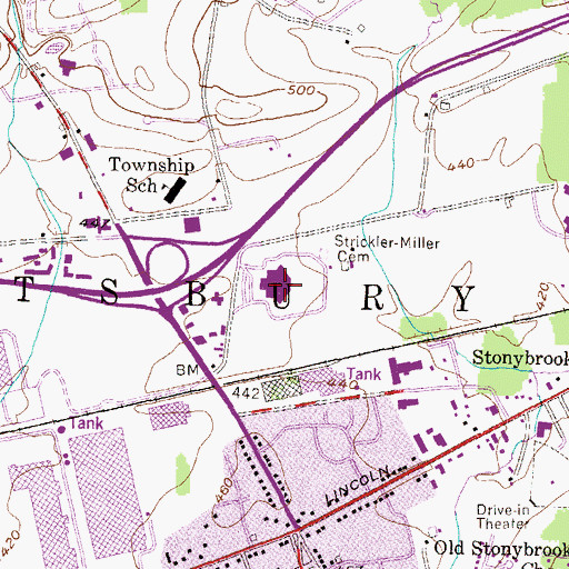 Topographic Map of York County Prison, PA