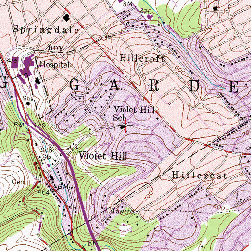 Topographic Map of Spring Garden Township Police Department, PA