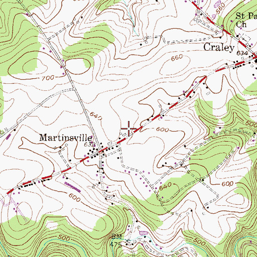 Topographic Map of Lower Windsor Township Police Department, PA