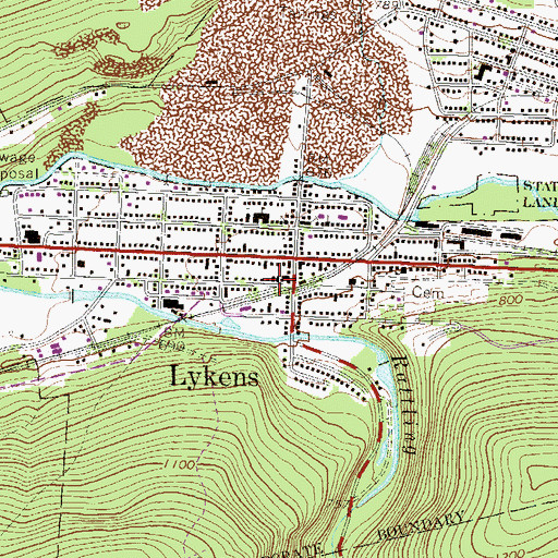 Topographic Map of Lykens Police Department, PA