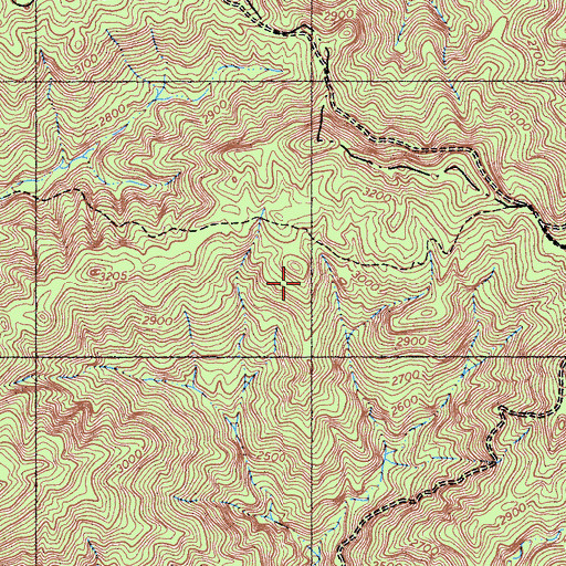 Topographic Map of Lions Den Campground, CA