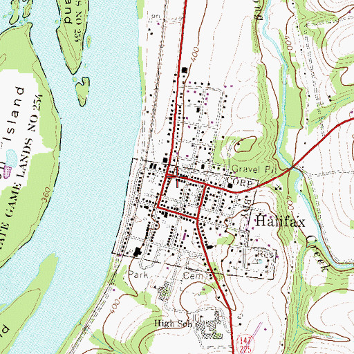 Topographic Map of Halifax Police Department, PA