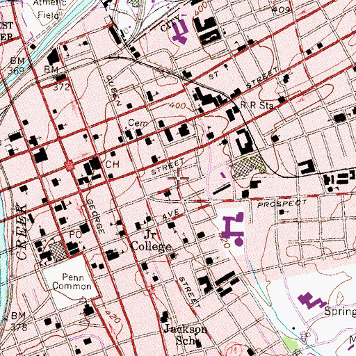 Topographic Map of York Police Department Community, PA