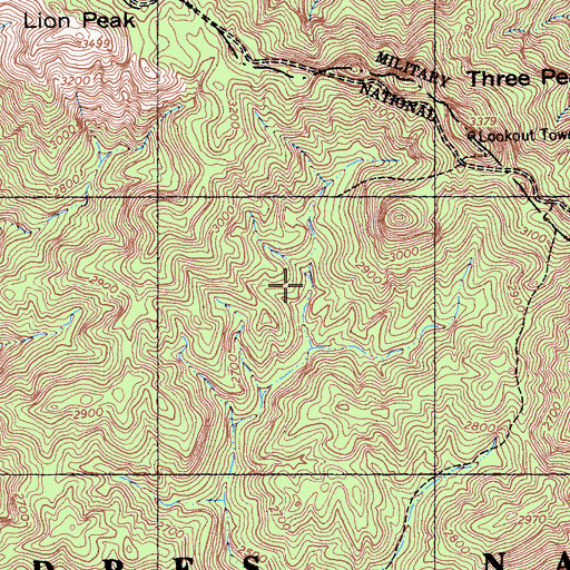 Topographic Map of Three Peaks Campground, CA