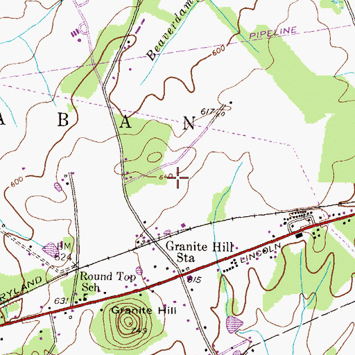 Topographic Map of Adams County Jail, PA