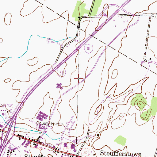 Topographic Map of Pennsylvania State Police Troop H Chambersburg Station, PA