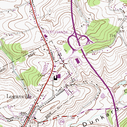 Topographic Map of Pennsylvania State Police Troop H York Station, PA