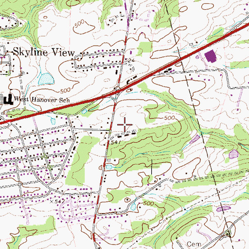 Topographic Map of Pennsylvania State Police Troop H Headquarters and Harrisburg Station, PA