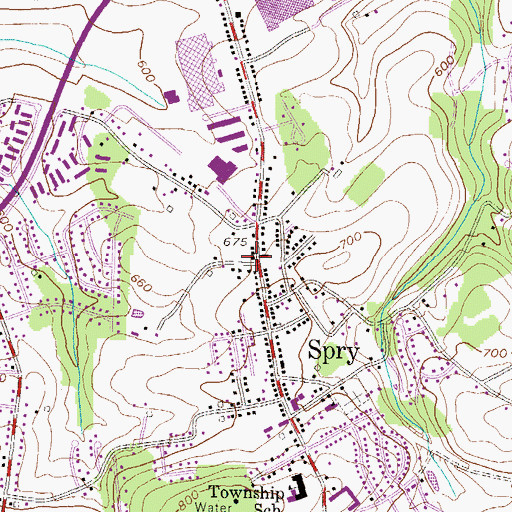 Topographic Map of Yoe Fire Company Ambulance Service MICU 19, PA
