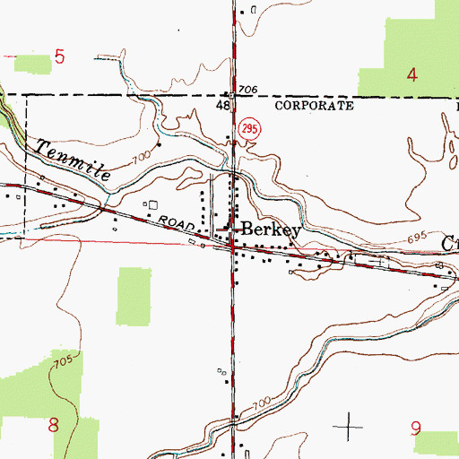 Topographic Map of Berkey Richfield Township Rescue Squad, OH