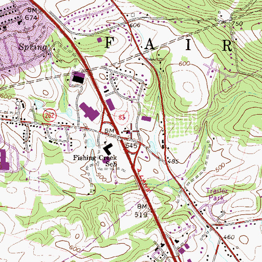 Topographic Map of Fairview Township Fire Department Station 68 - 2, PA