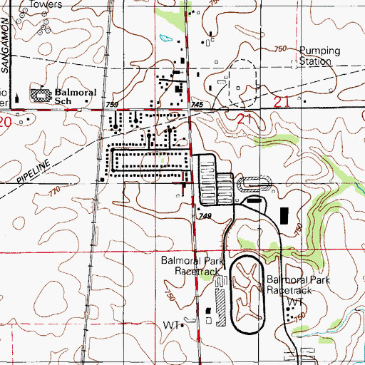 Topographic Map of Crete Township Fire Protection District Station 3, IL