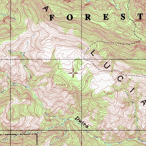 Topographic Map of Dutra Flat Campground, CA