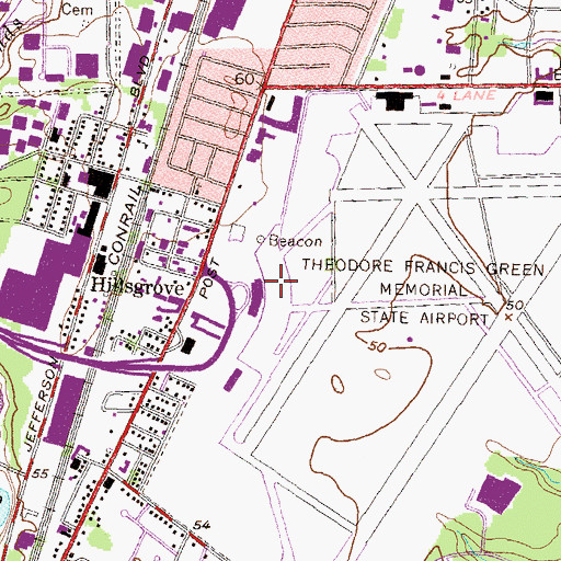 Topographic Map of Rhode Island State Patrol, RI