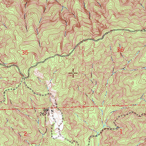 Topographic Map of Melville Mine, CA