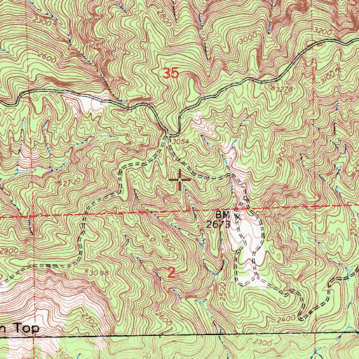 Topographic Map of Buclimo Mine, CA