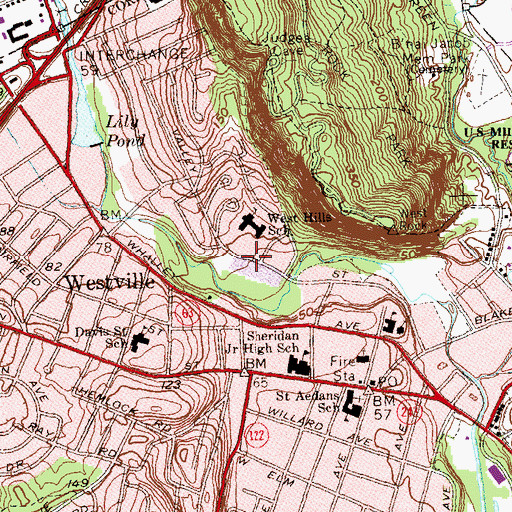 Topographic Map of New Haven Police Dept, CT