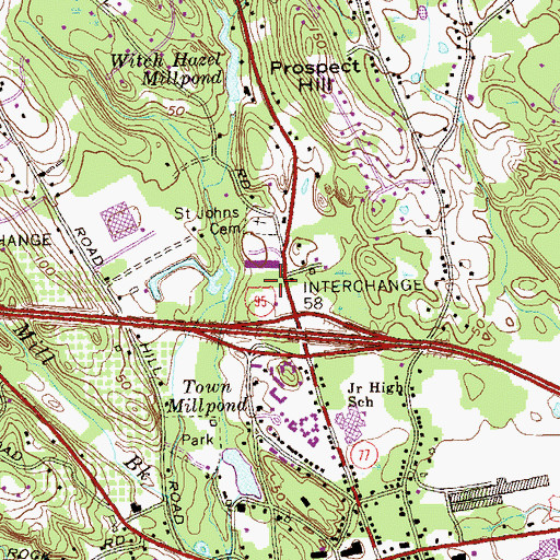 Topographic Map of Guilford Police Department, CT
