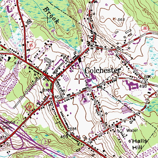 Topographic Map of Colchester Police Department, CT
