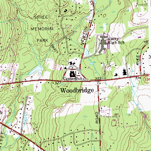 Topographic Map of Woodbridge Police Department, CT