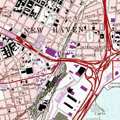 Topographic Map of New Haven Police Dept, CT