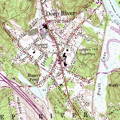 Topographic Map of Deep River Resident State Trooper Office, CT