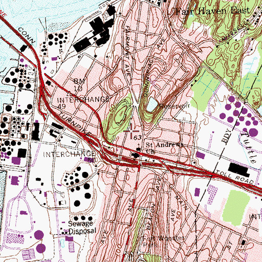 Topographic Map of New Haven Police Dept, CT