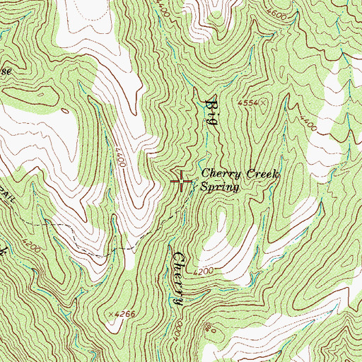 Topographic Map of Cherry Creek Spring, AZ