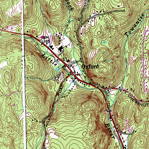 Topographic Map of Oxford Resident State Patrol Trooper Office, CT